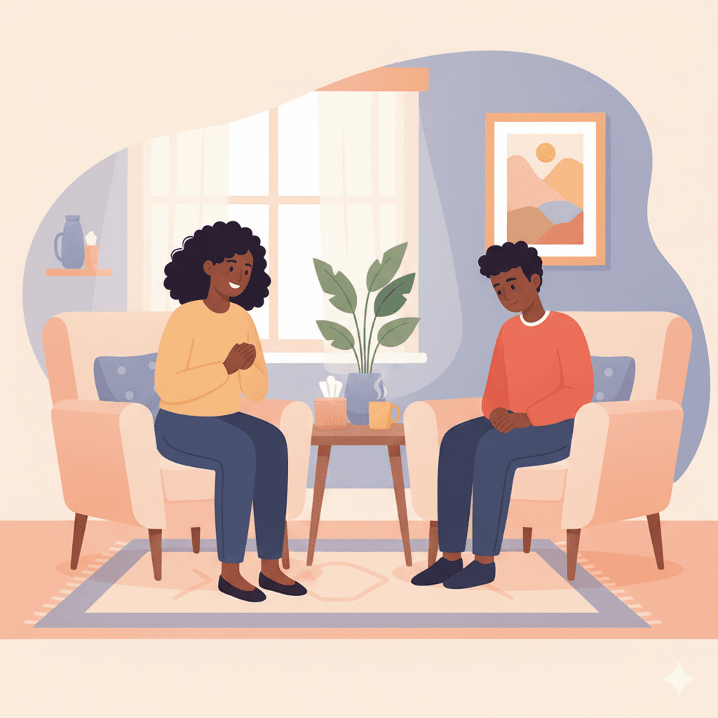 Person seeking support for emotional health